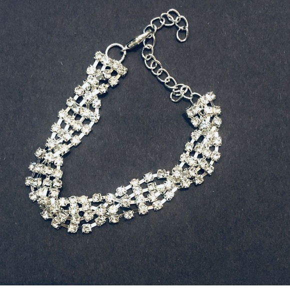 Double rows rhinestones choker  and headband - Picture 1 of 6